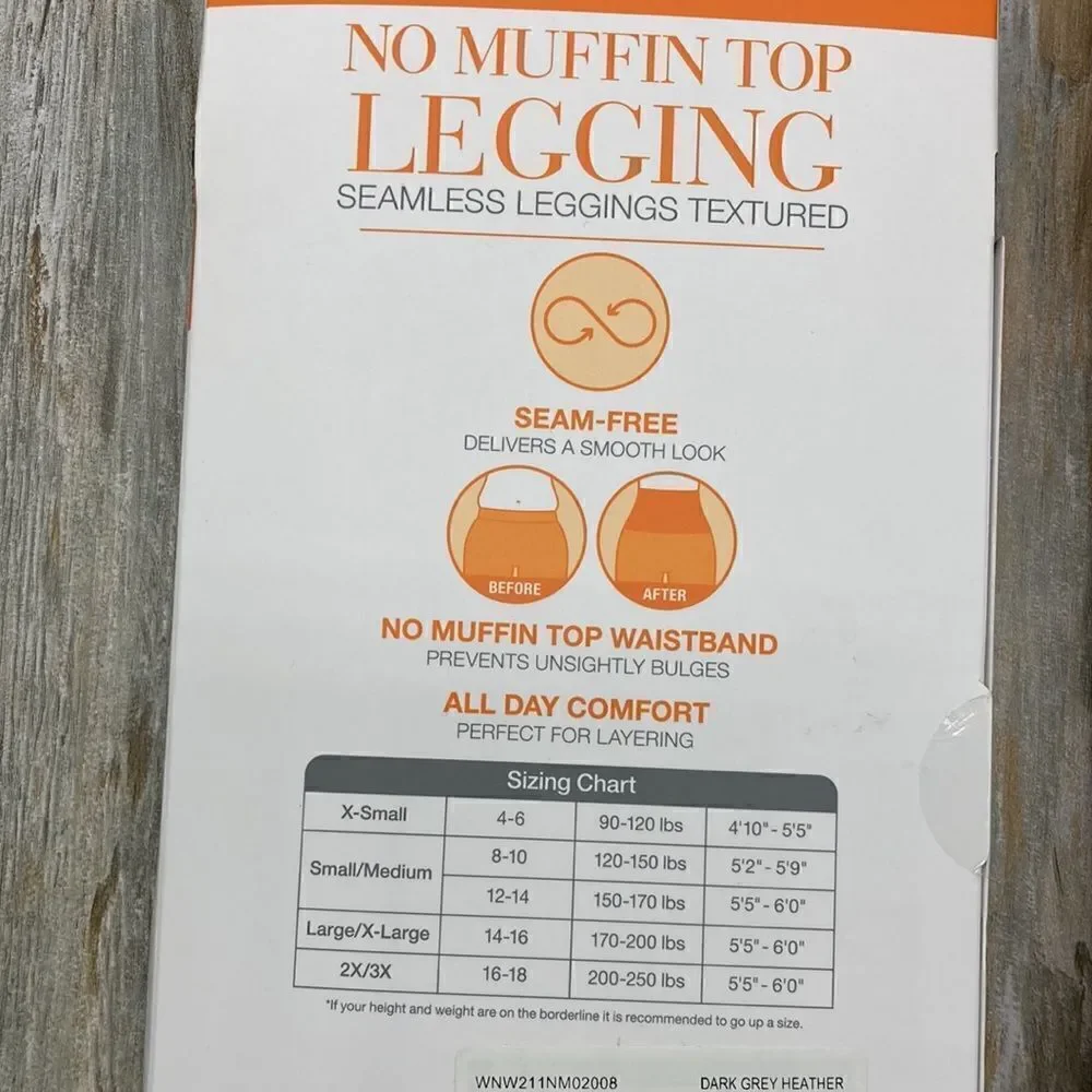Women’s No Muffin Top Twill Seamless Shaping Textured Leggings Size XS